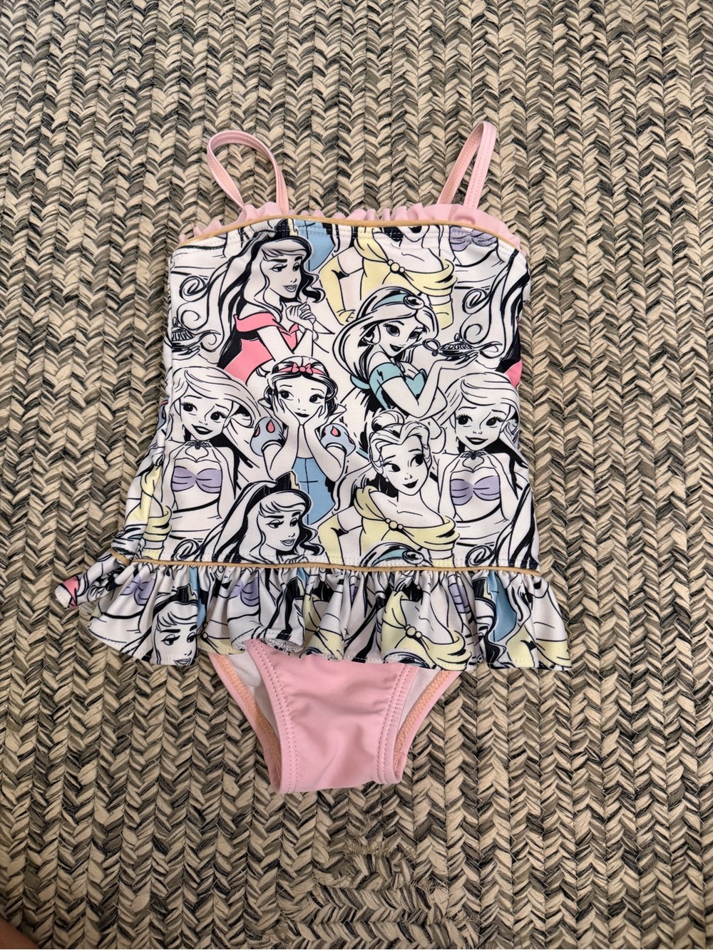 Disney Pink & Pastel Multi-Print Ruffle One-Piece Swimsuit